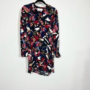 Ba&sh Shirt Dress Womens Medium Multicolor Catty Floral Long Sleeve Artsy